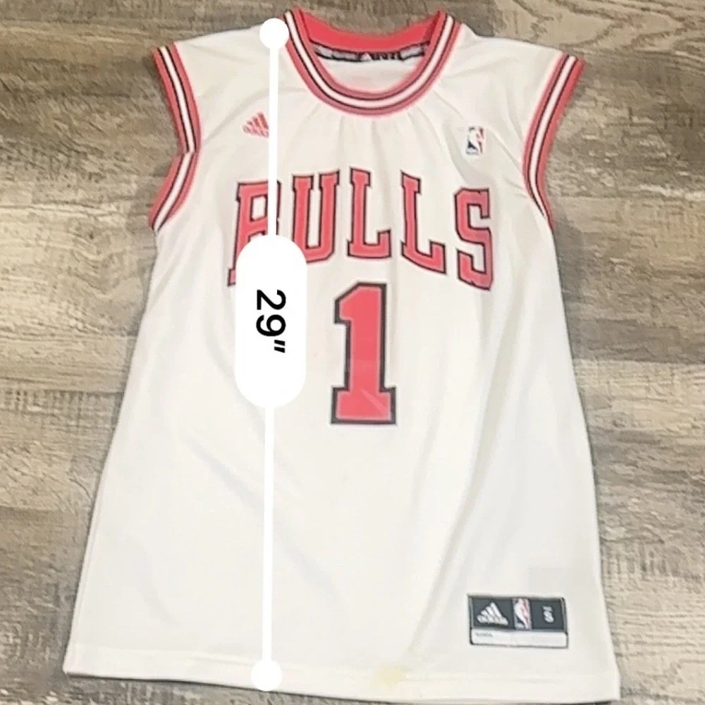 Adidas Chicago Bulls Derrick Rose 1 NBA Jersey White Mens Small Z818A 10